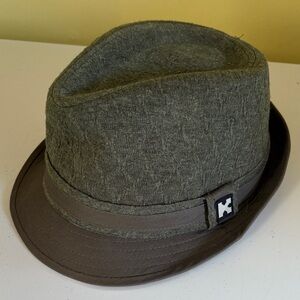 Kenny K. Green and Brown Cotton/Poly Lined Fedora Size XL